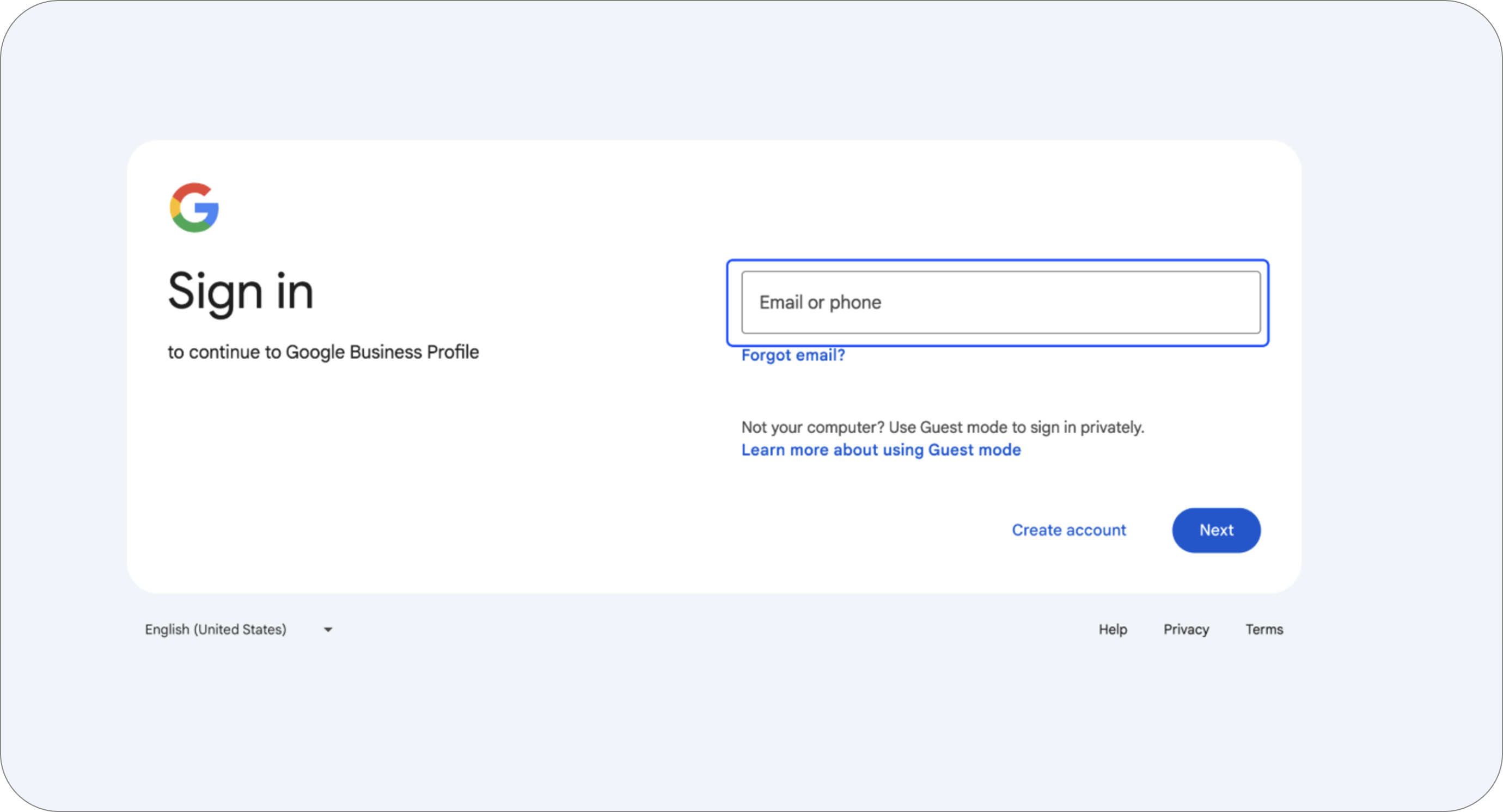 Google Sign in